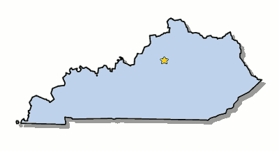 map of KY showing the Capital